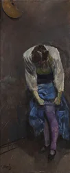 Fille qui attache sa jarretière